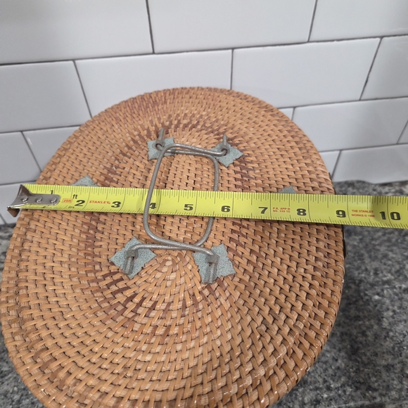 Woven Rattan Jewelry or Trinket Box with Metal Lock - Brown - Picture 6 of 9